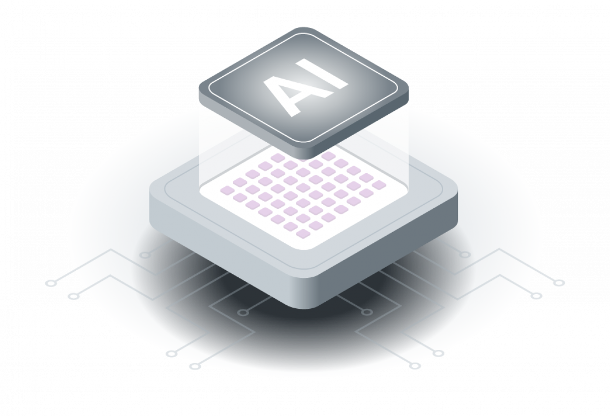 Illustration: A.I. chip symbolic image